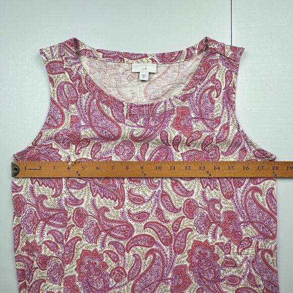 J Jill Dress Womens Small Pink Paisley Pockets Stretch Comfort Beach Boho Preppy - Picture 10 of 13